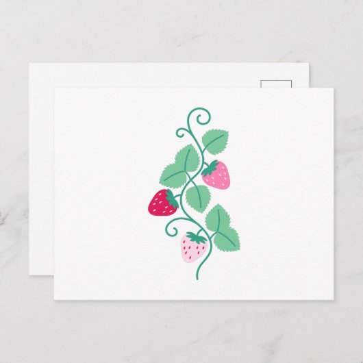 Strawberry Border Briefkaart (Voorkant / Achterkant)