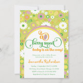 Strawberry Botanical Baby shower Invitation Kaart (Voorkant)
