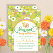 Strawberry Botanical Baby shower Invitation Kaart