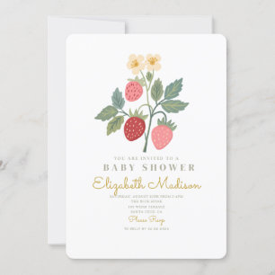 Strawberry Bouquet Blossom Baby shower Kaart