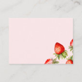 Strawberry Bow Baby Shower Diaper Raffle Informatiekaartje (Achterkant)