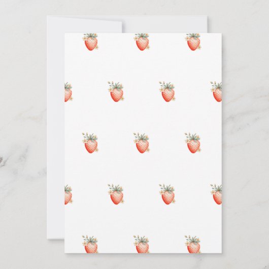 Strawberry Bow Berry Sweet Second Birthday  Kaart (Achterkant)