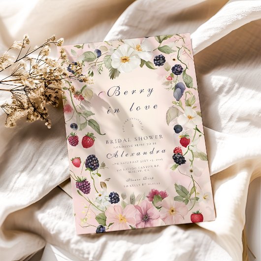 Strawberry Bow Bruids Douche Uitnodiging
