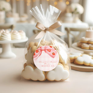 Strawberry Bow Vrijgezellenfeest Ronde Sticker