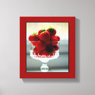 Strawberry Bowl Verpakt Canvas Afdruk