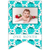 Strawberry Boy First Birthday Mijlpalen Foto's Vlaggetjes (Derde vlag)