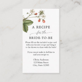Strawberry Bridal Recipe Enclosure Card Informatiekaartje