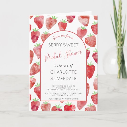 Strawberry Bridal Shower Invitation (Voorkant)