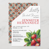 Strawberry Bridal Shower Invitation Kaart (Voorkant / Achterkant)