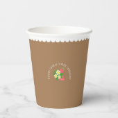 Strawberry Brown Design. Papieren Bekers (Achterkant)