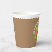 Strawberry Brown Design. Papieren Bekers (Rechts)