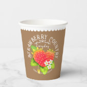 Strawberry Brown Design. Papieren Bekers (Voorkant)