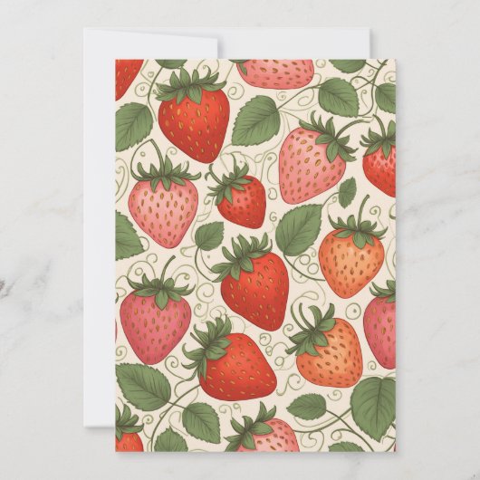 Strawberry Bruids Brunch Party Kaart (Achterkant)