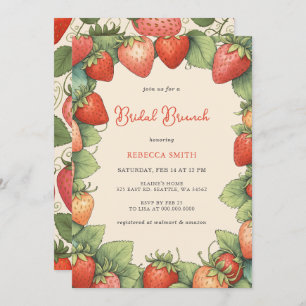 Strawberry Bruids Brunch Party Kaart
