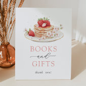 Strawberry Brunch Baby shower Boeken en Geschenken Reclamebord Met Voetstuk