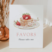 Strawberry Brunch Baby shower Favors Sign Reclamebord Met Voetstuk