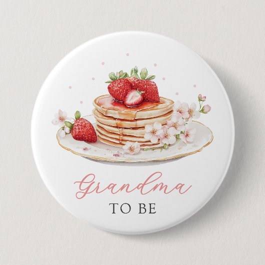 Strawberry Brunch Baby shower oma wordt Button (Voorkant)