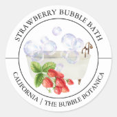 Strawberry Bubble Bath label (Voorkant)