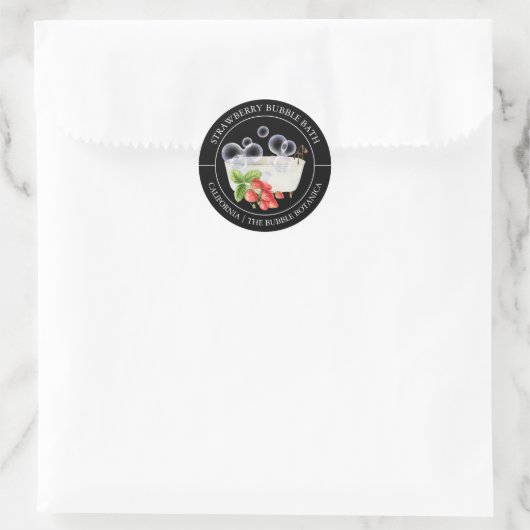 Strawberry Bubble Bath label (Tas)