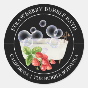Strawberry Bubble Bath label