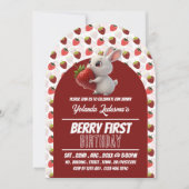 Strawberry Bunny, Berry eerste verjaardag Kaart (Voorkant)