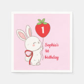 Strawberry Bunny Birthday Servet (Voorkant)