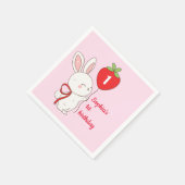 Strawberry Bunny Birthday Servet (Hoek)