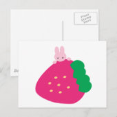 Strawberry Bunny Briefkaart (Voorkant / Achterkant)