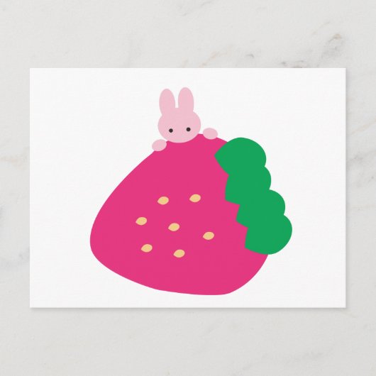Strawberry Bunny Briefkaart (Voorkant)