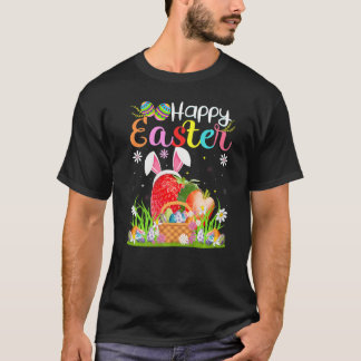 Strawberry Bunny Egg Hunting Strawberry Happy East T-shirt