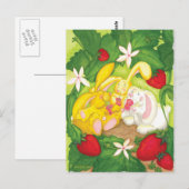 Strawberry Bunny Tea/Briefkaart Briefkaart (Voorkant / Achterkant)