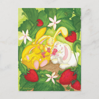 Strawberry Bunny Tea/Briefkaart Briefkaart