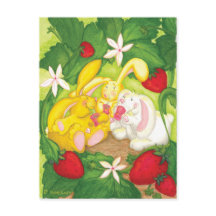Strawberry Bunny Tea/Briefkaart