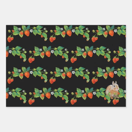 Strawberry Bunny Wrapping Paper (Voorkant 2)