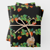 Strawberry Bunny Wrapping Paper (In situ)