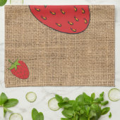 Strawberry Burlap print Kitchen Towel Theedoek (Gevouwen)