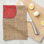 Strawberry Burlap print Kitchen Towel Theedoek (Quarter Fold)