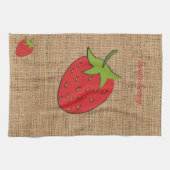 Strawberry Burlap print Kitchen Towel Theedoek (Horizontaal)