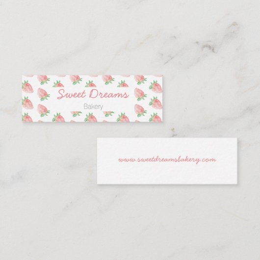 Strawberry business card mini mini visitekaartje (Voorkant / Achterkant)