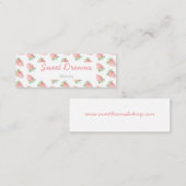 Strawberry business card mini visitekaartje (Voorkant / Achterkant)