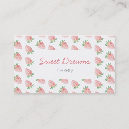 Strawberry business card visitekaartje (Voorkant)
