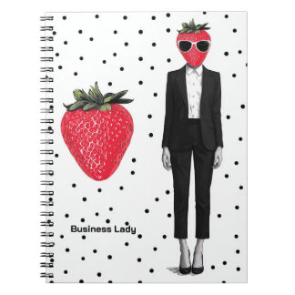 Strawberry Business Lady Notebook – Cute Fashion F Notitieboek