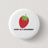 Strawberry Button | Cute Fruit-Themed Pin (Voorkant)