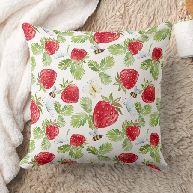 Strawberry Buzz 20x20 Sierkussen (Deken)