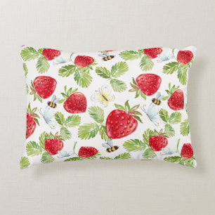 Strawberry Buzz Accent Pillow Kussen