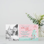 Strawberry Cake Invitation Photo Card (Staand voorkant)