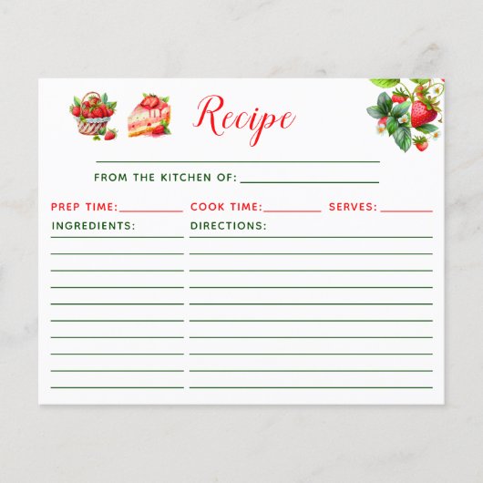 Strawberry Cake Recipe (Voorkant)