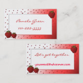 Strawberry Calling Card Contactkaartje (Voorkant / Achterkant)