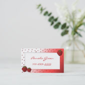 Strawberry Calling Card Contactkaartje (Staand voorkant)