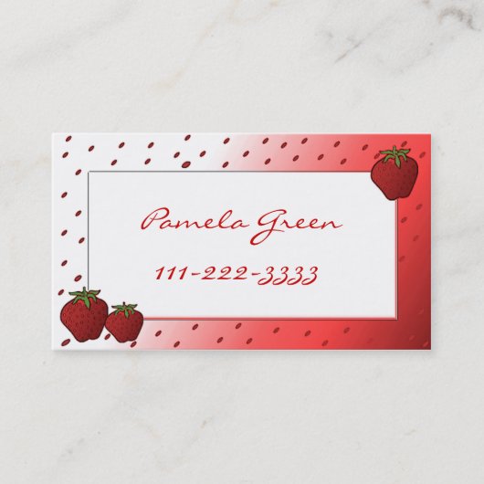 Strawberry Calling Card Contactkaartje (Voorkant)